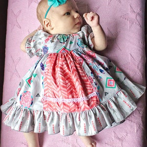 Molly's Faux Apron Peasant Dress PDF Pattern size Newborn to 8 Kids Plus Free Doll Pattern image 8