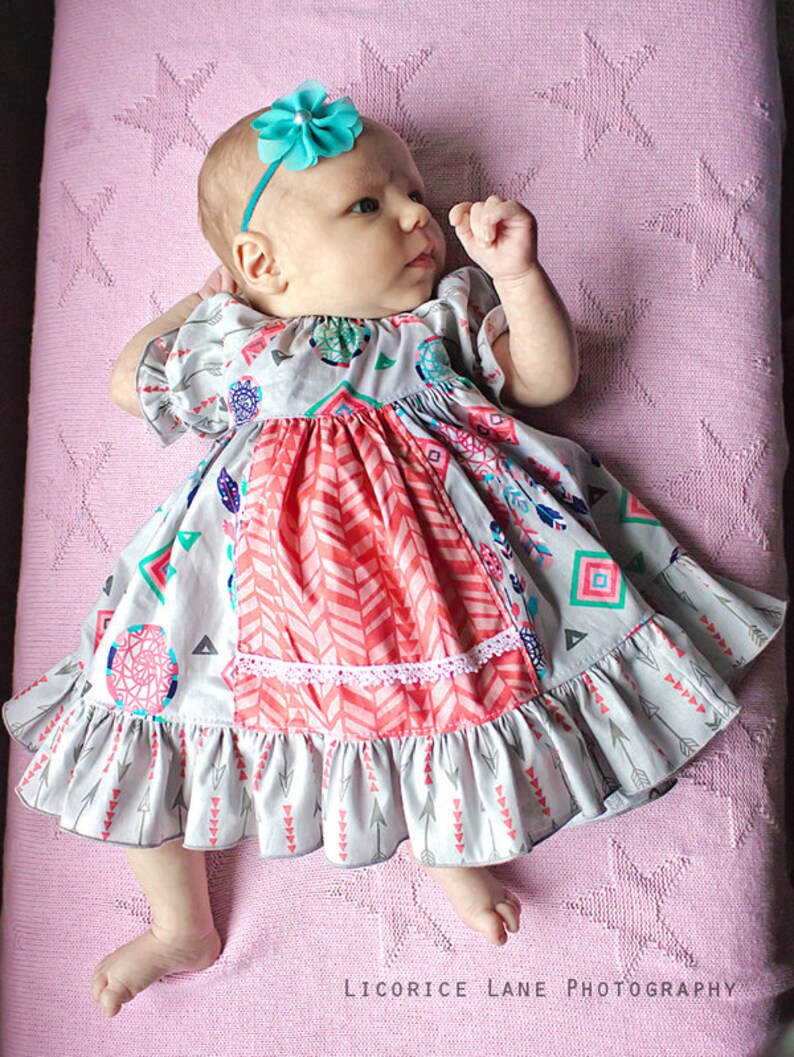 Molly's Faux Apron Peasant Dress PDF Pattern size Newborn to 8 Kids Plus Free Doll Pattern image 8