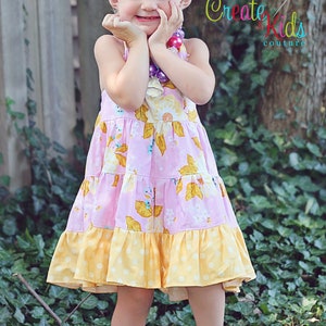 Lola's Tiered Twirly Dress PDF Pattern size 6/12 months to size 8 image 5