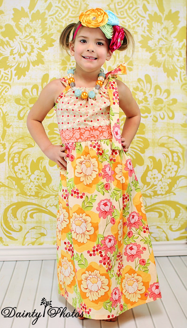Paulette's Pillowcase Maxi Dress PDF Pattern Sizes 6/12m to 8 girls image 1