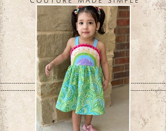 Lucky's Rainbow Dress and Top Sizes NB to 14 Kids PDF Pattern | Rainbow Baby | St. Patrick's Day Boutique | Spring St. Paddy's Day
