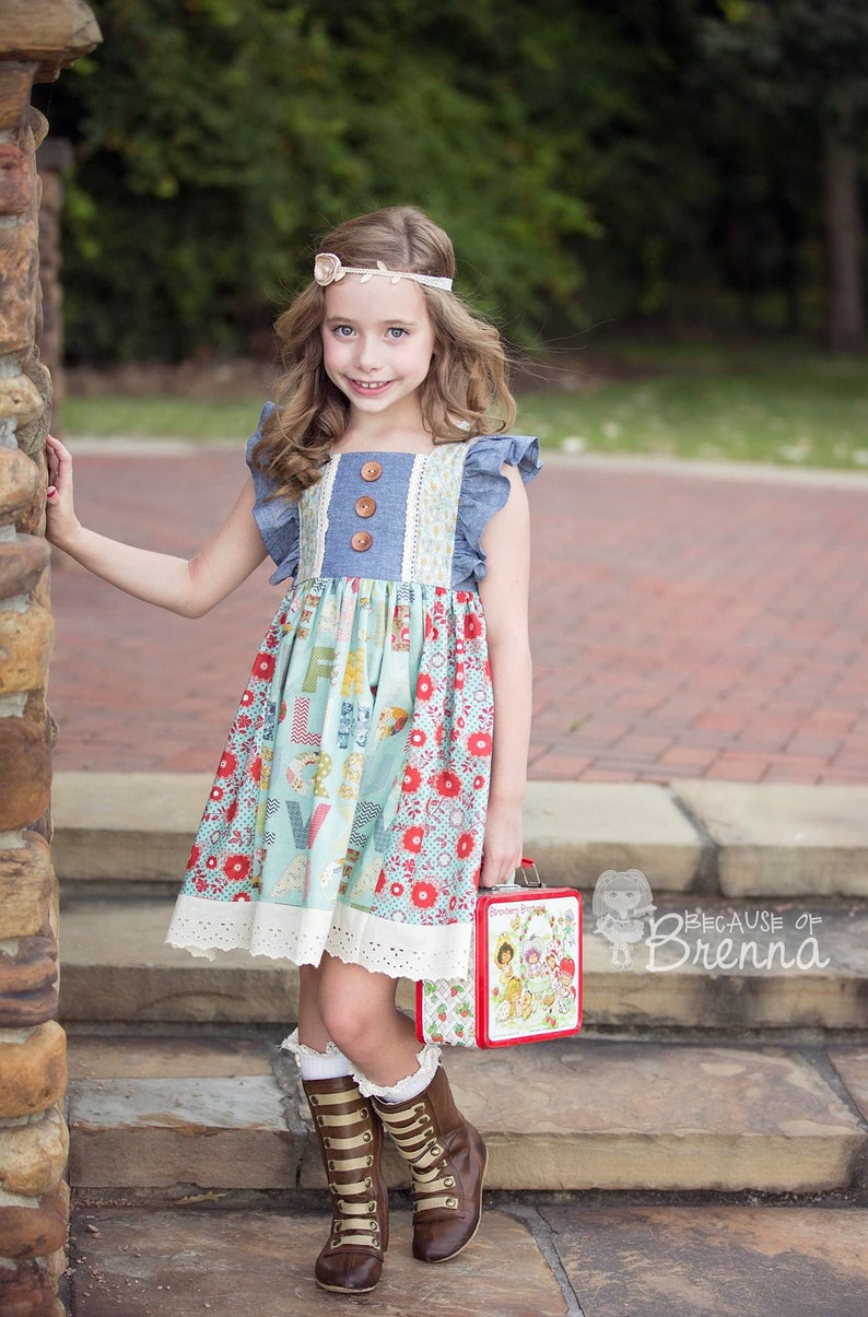 Nova's Square Flutter Top and Dress PDF Pattern Sizes Newborn to 14 Kids Plus FREE Doll Pattern image 2