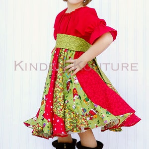 Violette's Swirly Peasant Dress PDF Pattern sizes Newborn to 8 Kids Plus FREE Doll Pattern image 2