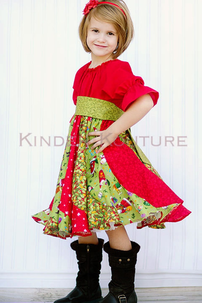 Violette's Swirly Peasant Dress PDF Pattern sizes Newborn to 8 Kids Plus FREE Doll Pattern image 2