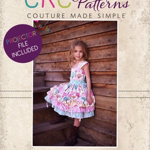 Larkin&#39;s Fancy Party Dress Sizes NB to 15/16 Kids and Dolls PDF Pattern | Sewing Pattern | Boutique Style |  A0 and Projector Files