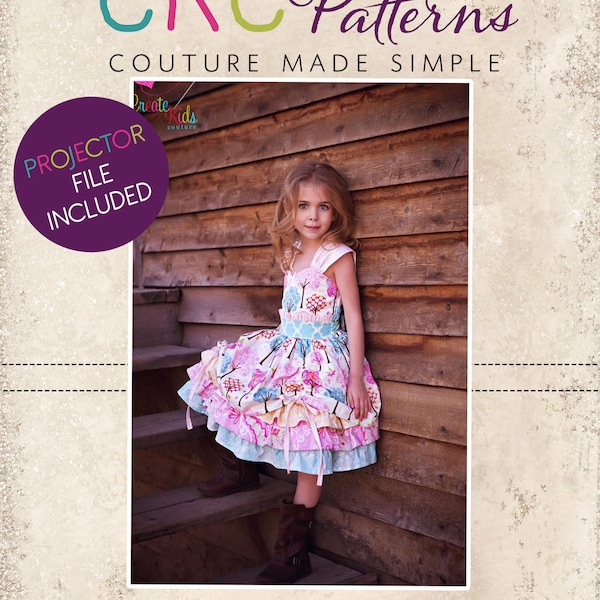 Larkin's Fancy Party Dress Sizes NB to 15/16 Kids and Dolls PDF Pattern | Sewing Pattern | Boutique Style |  A0 and Projector Files