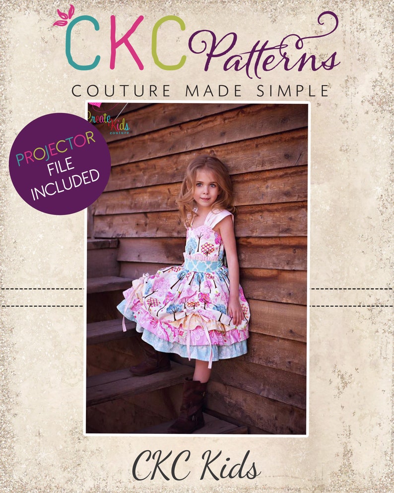 Larkin's Fancy Party Dress Sizes NB to 15/16 Kids and Dolls PDF Pattern Sewing Pattern Boutique Style A0 and Projector Files image 1