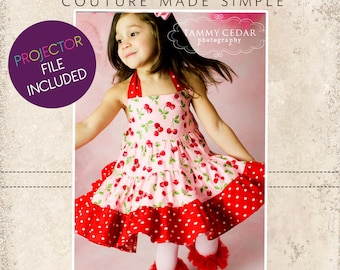 Lola's Tiered Twirly Dress Sizes NB to 14 Kids PDF Pattern | Boutique Style | A0 and Projector Files Included
