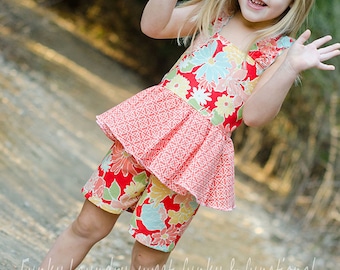 Farrah's Peplum Romper - Sizes 6/12m to 8 Girls