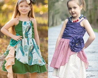 Annie’s Cascade Ruffle Dress PDF Pattern sizes 6-12 months to 8 NEW sizes