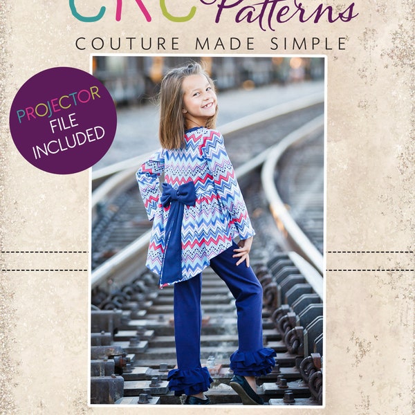 Aleya's Pointed High-Low Dress and Top Sizes 6/12m to 14 Kids and Dolls PDF Pattern | Knit | Boutique | A0 and Projector File