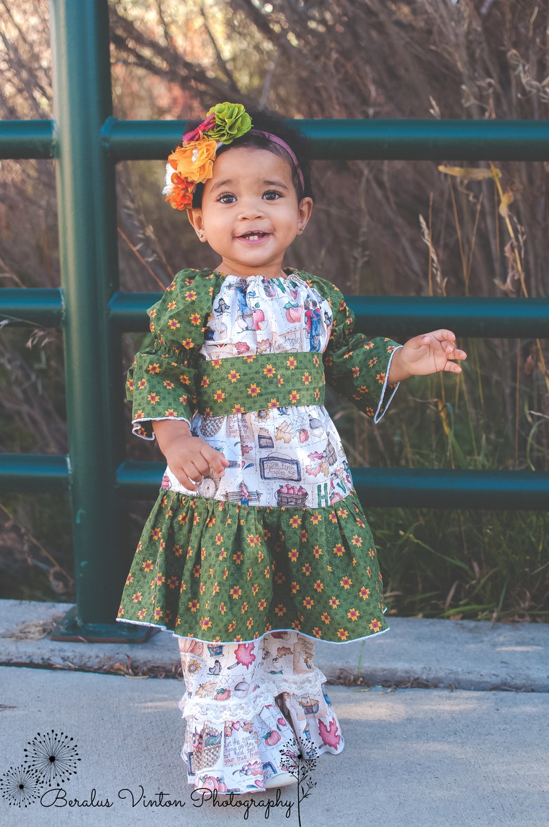 Malyn's Pretty Peasant Dress PDF Pattern size Newborn to 8 Kids image 3