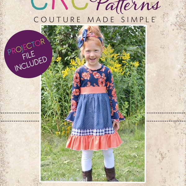 Cosette's Knit and Woven Dress sizes NB to 16 Kids PDF Pattern | Boutique Style |  | A0 and Projector Files