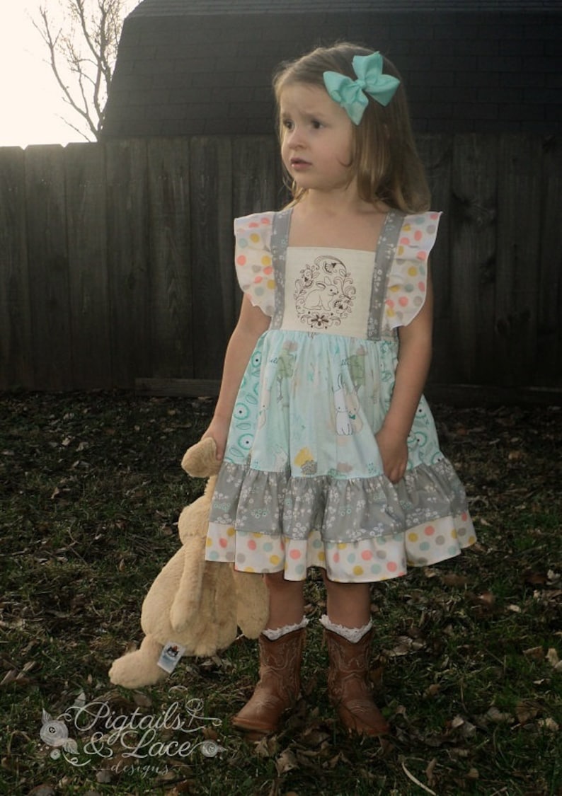 Nova's Square Flutter Top and Dress PDF Pattern Sizes Newborn to 14 Kids Plus FREE Doll Pattern image 8