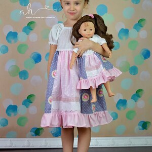 Molly's Faux Apron Peasant Dress PDF Pattern size Newborn to 8 Kids Plus Free Doll Pattern image 10