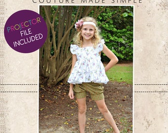 Brooke’s Bubble Shorts Sizes NB to 14 Kids PDF Pattern | A0 and Projector File