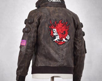 サイバーパンク2077 V コスプレジャケット – サムライブラックレザー