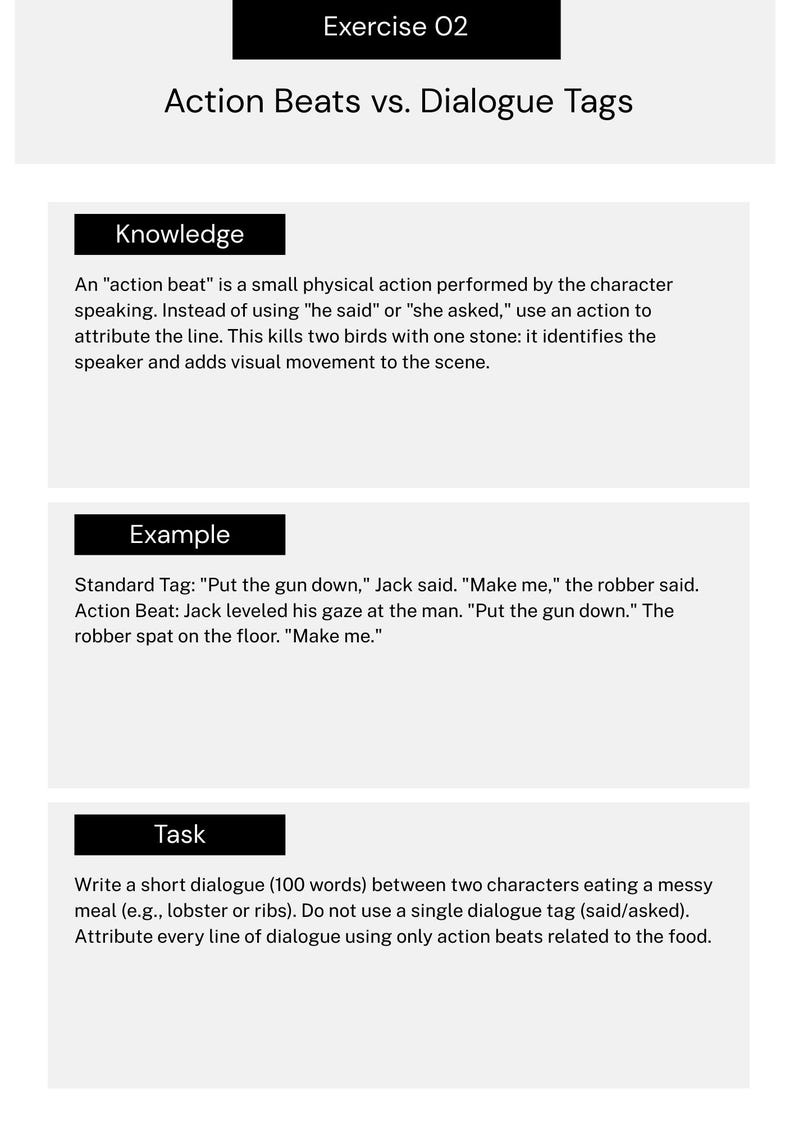 Dialogue Writing Workbook – 50 Professional Writing Exercises PDF | Printable Author Workbook | Creative Writing Practice Book image 14