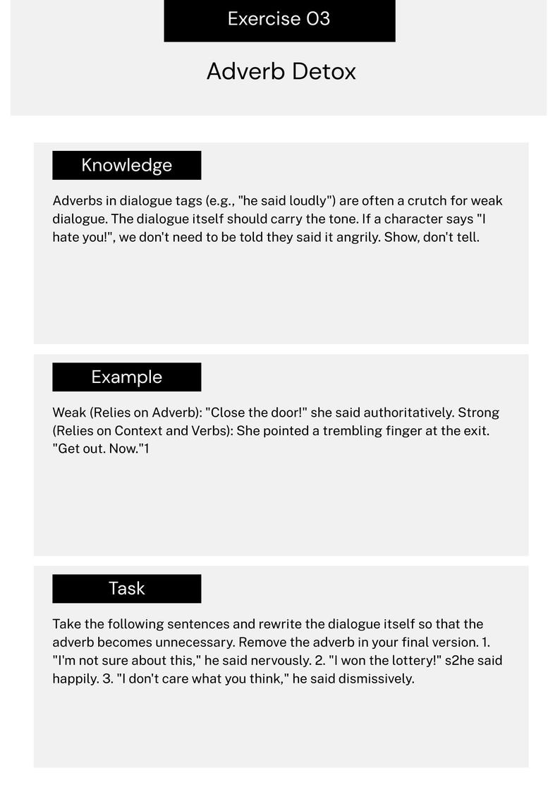Dialogue Writing Workbook – 50 Professional Writing Exercises PDF | Printable Author Workbook | Creative Writing Practice Book image 15