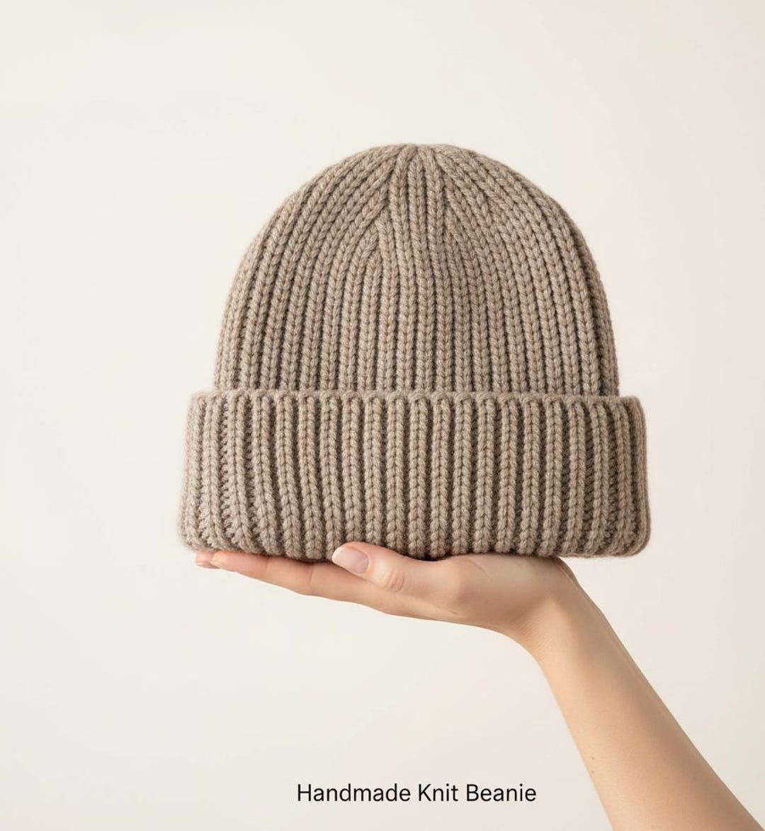 Hat Knitting Pattern PDF | Easy Ribbed Beanie Pattern | Beginner Knit ...