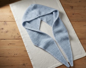 Hooded Scarf Knitting Pattern | Easy Garter Stitch Shawl (PDF Download)