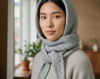 Sophie Hood Knitting Pattern, DIY Hooded Scarf (PDF Download)