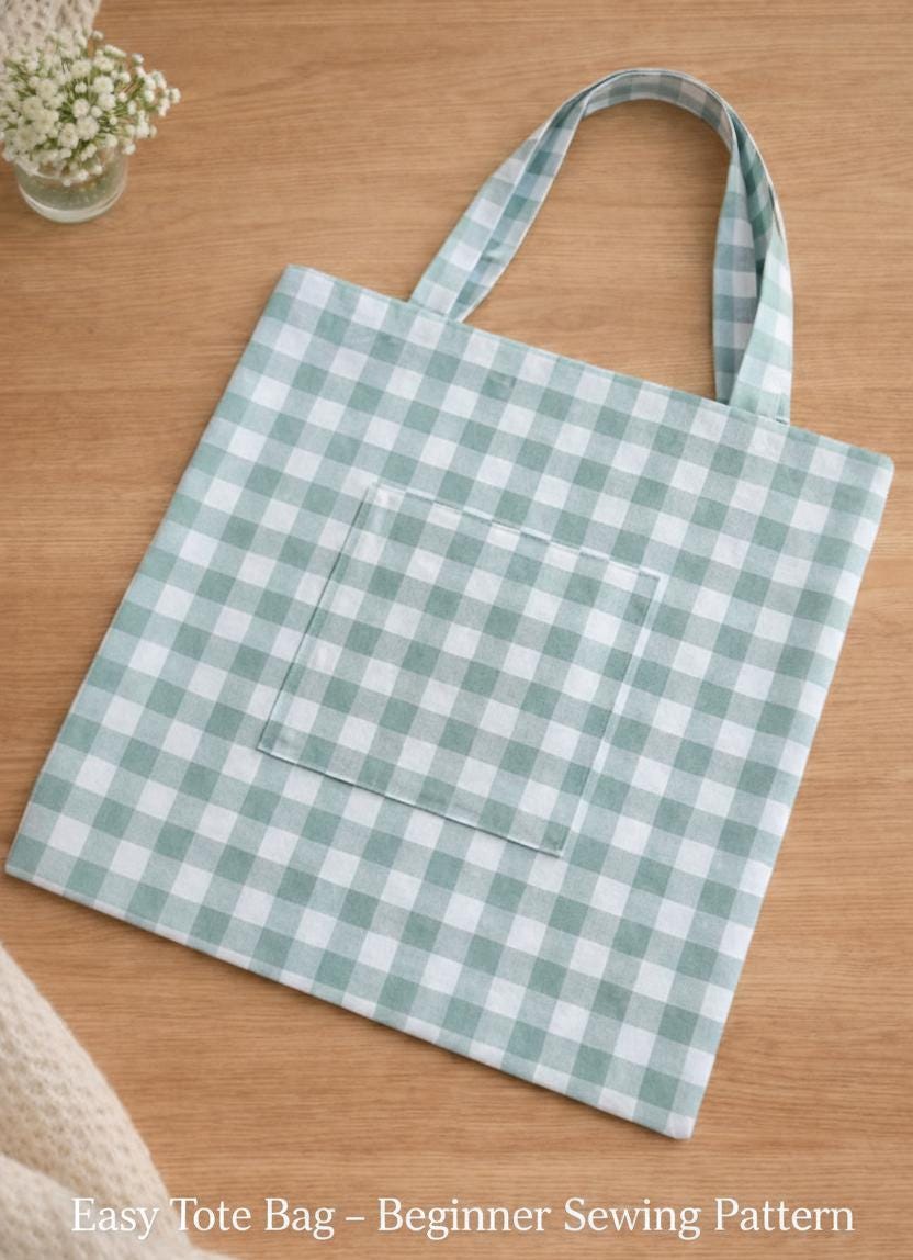 Easy Tote Bag Sewing Pattern | Beginner Friendly, Reusable (PDF Pattern ...