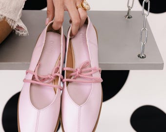 Pink ballet shoes - Women's leather flats in different color