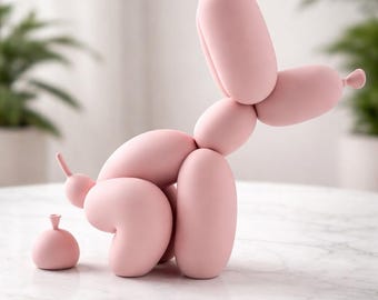 3D Pooping Balloon Dog Printing File, 3D Shitting Dog STL File, Squating Balloon Dog With 3D Printer, Digital Dowload