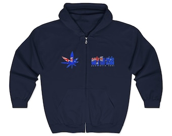 Nettspend Hollywood BAFK Invert Tour Merch Zip-up Hoodies Navy