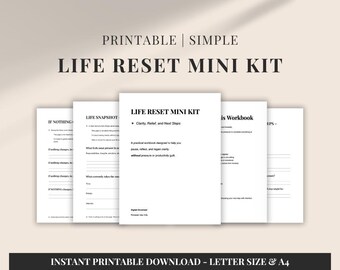 Life Reset Workbook | Overwhelmed Adult Reset Guide | Mental Clarity & Next Steps Printable