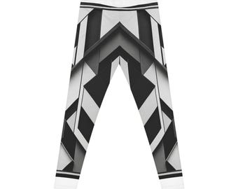 Leggings geométricos monocromáticos con estampado de espiga.