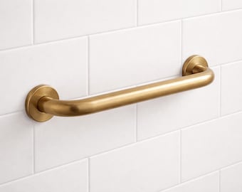 Barandilla de latón hecha a mano – Barra de seguridad para montaje en pared con riel de soporte de pared de alta resistencia