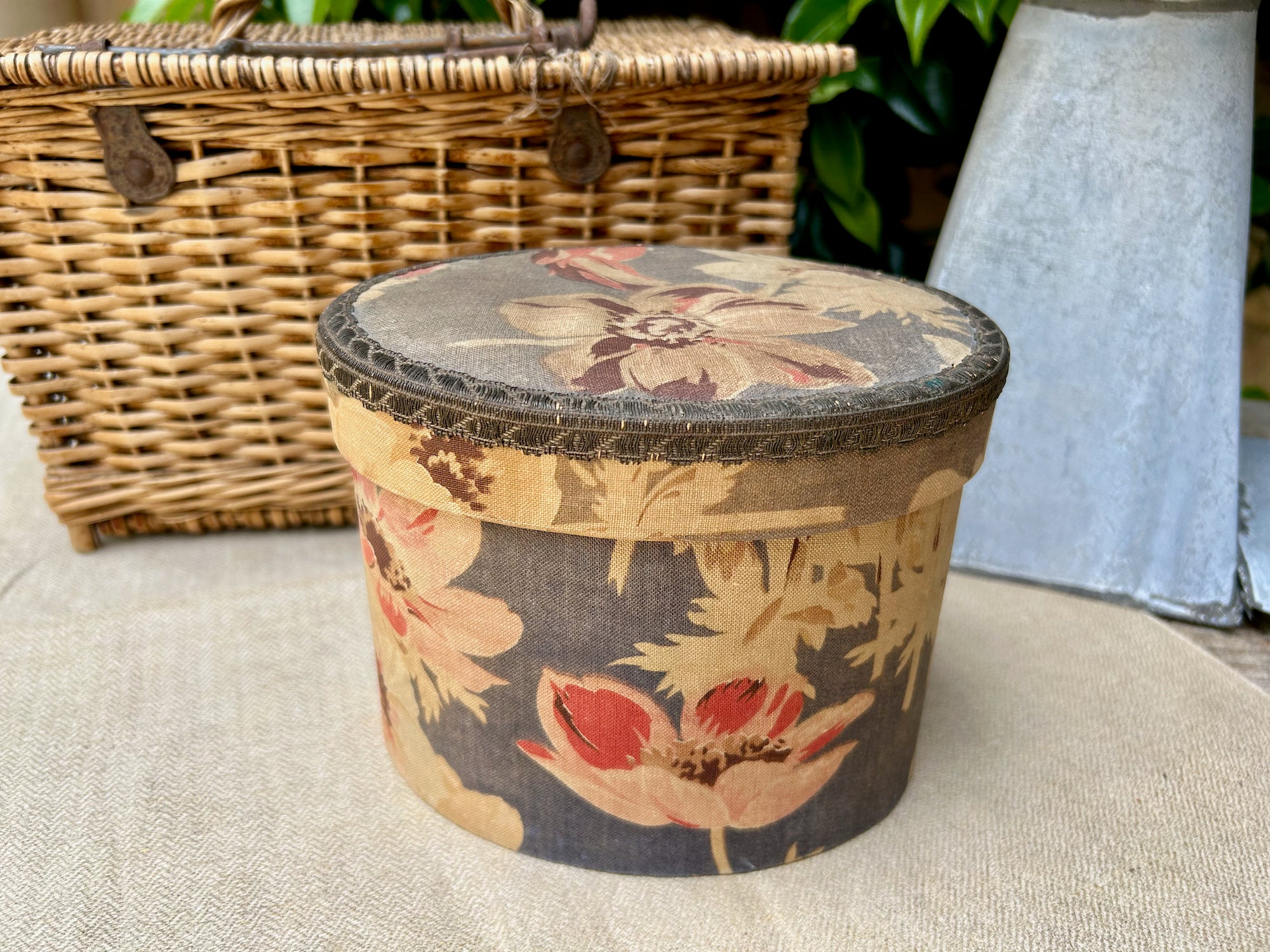 Antique French Floral Fabric Box: Shabby Chic Sewing Box - Etsy