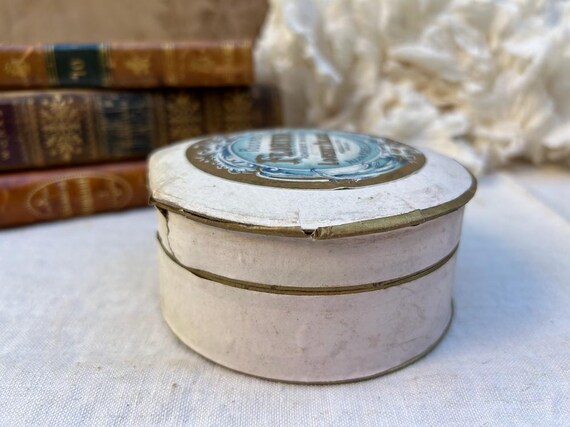 Antique French Florina Powder Box - Lorenzy Palanca Marseille, Art Nouveau Vanity Box, Cosmetic Advertising View 6