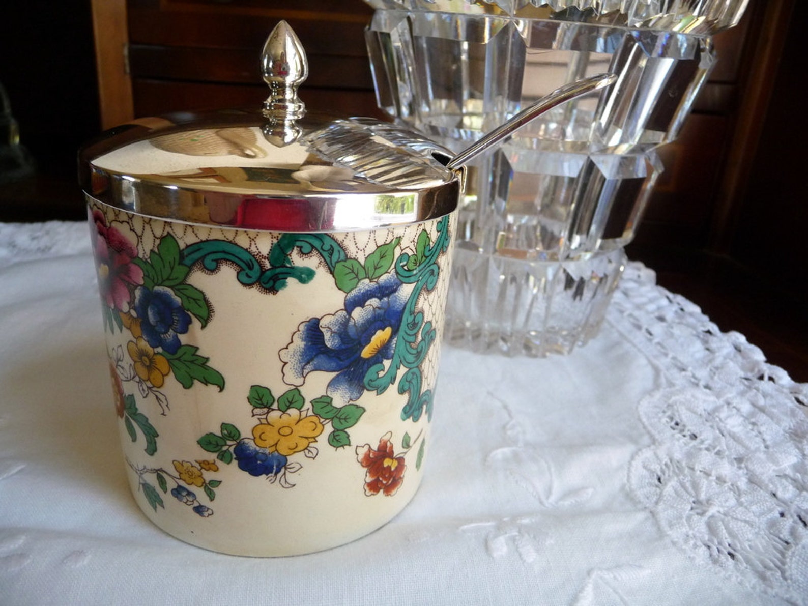 Vintage Jam Jar Jelly Jar Spoon// Coalport English Porcelain Etsy