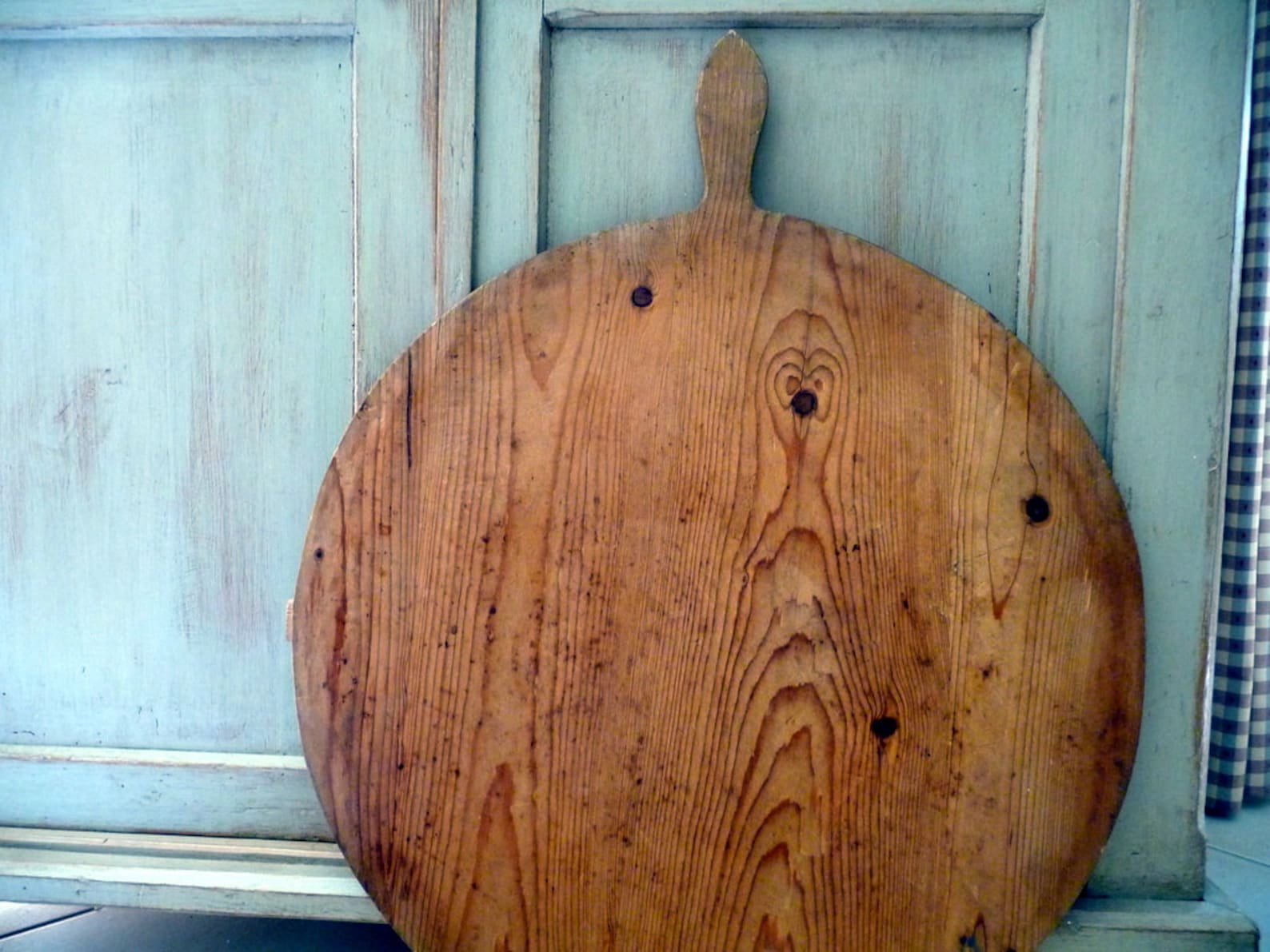 Vintage Bread Board 1940s Round Dough Board Large Wood Antique Etsy