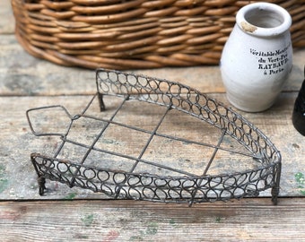 Vintage Wire Ware Tray, Early 1900s, Iron Rest Metal Rustic Wire Ware, Kitchen Tray, Small Vintage Tray, Laundry Decor