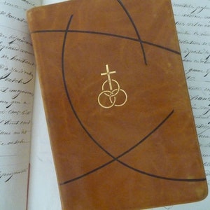 Antique French Leather Missal Book: Catholic Prayer Book, 1956