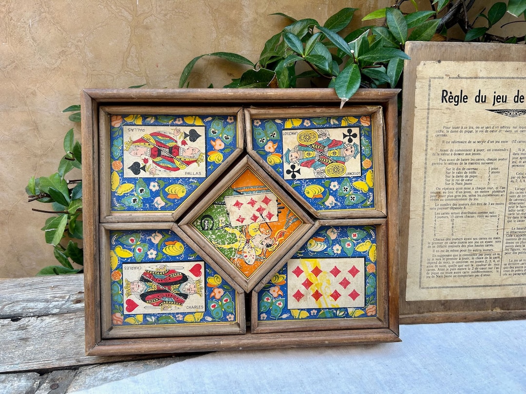 Antique French Game, French Board Game, Nain Jaune, Vintage Board Game