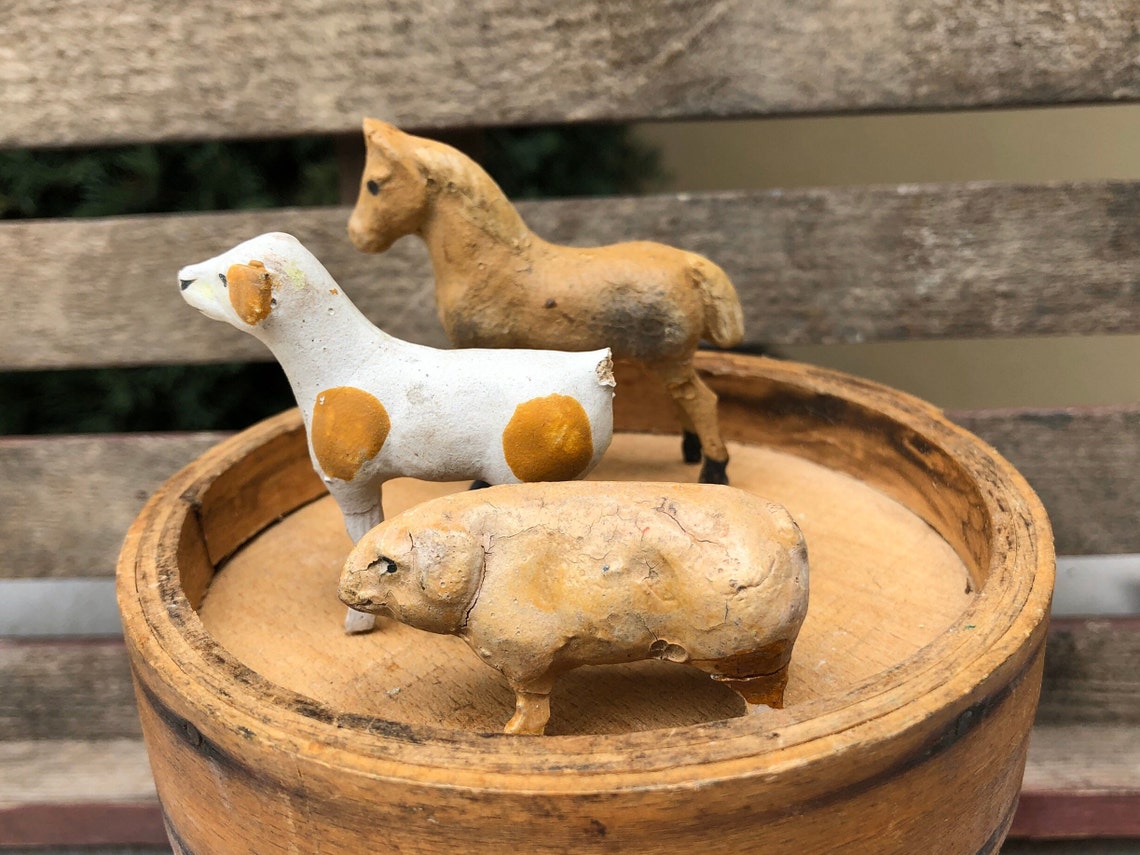 Vintage German Putz Animals Nativity Animals Christmas Etsy