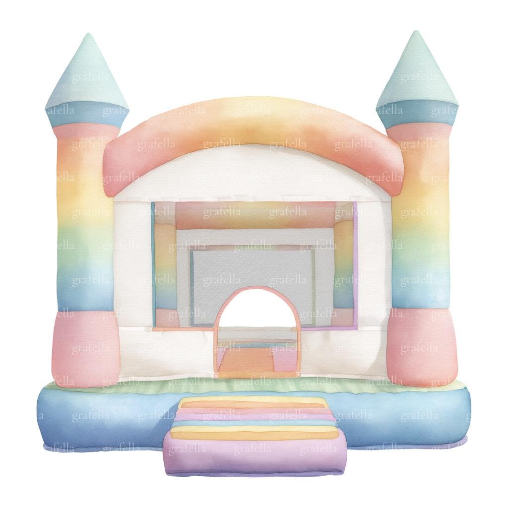 12 imágenes prediseñadas de castillos hinchables arcoíris, imágenes prediseñadas de castillos hinchables, imágenes prediseñadas de castillos hinchable