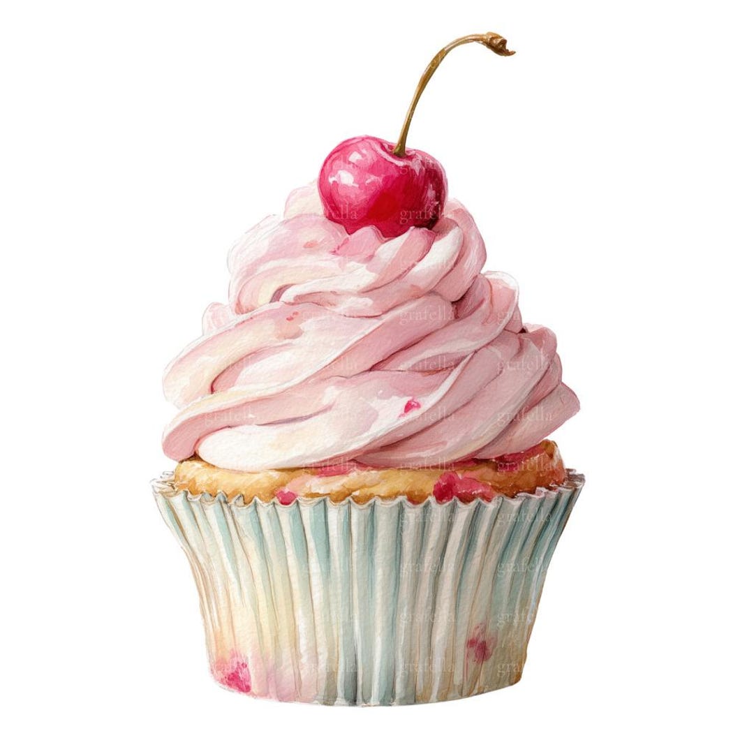 11 Cupcake Clipart, Sweet Cupcake Clipart, Watercolor Cupcake Clipart ...