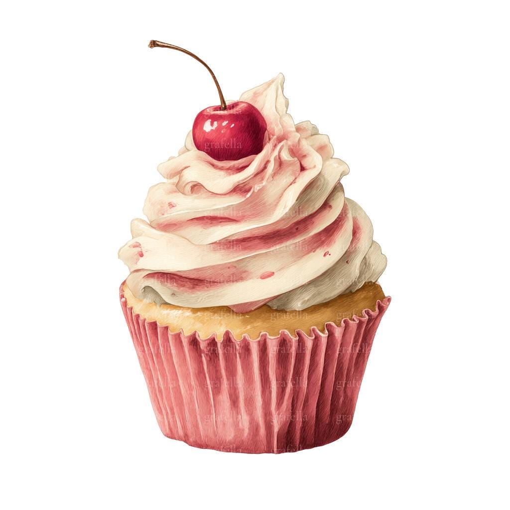 11 Cupcake Clipart, Sweet Cupcake Clipart, Watercolor Cupcake Clipart ...