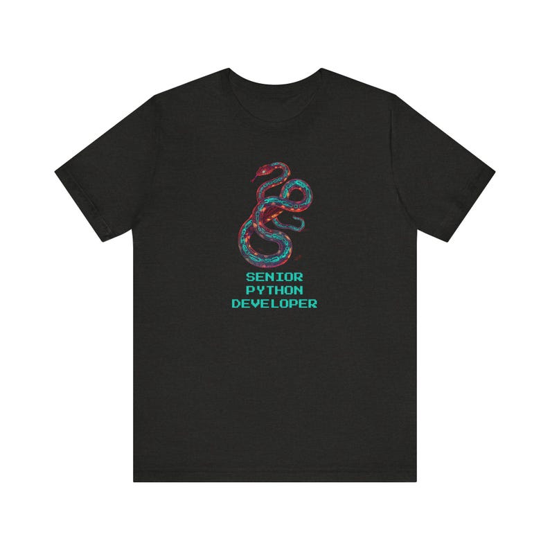 Senior Python Programmierer Shirt, Cyberpunk Schlange Tattoo T-Shirt, lustiges Python Coder Geschenk für Software-Ingenieure und Datenwissenschaftler Bild 3