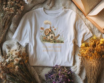 Cottagecore Snail Shirt, Homebody Introvert Tee, Slow Living Watercolor Apparel, Whimsical Garden Gift, Nature Lover Top, Fairycore Clothing