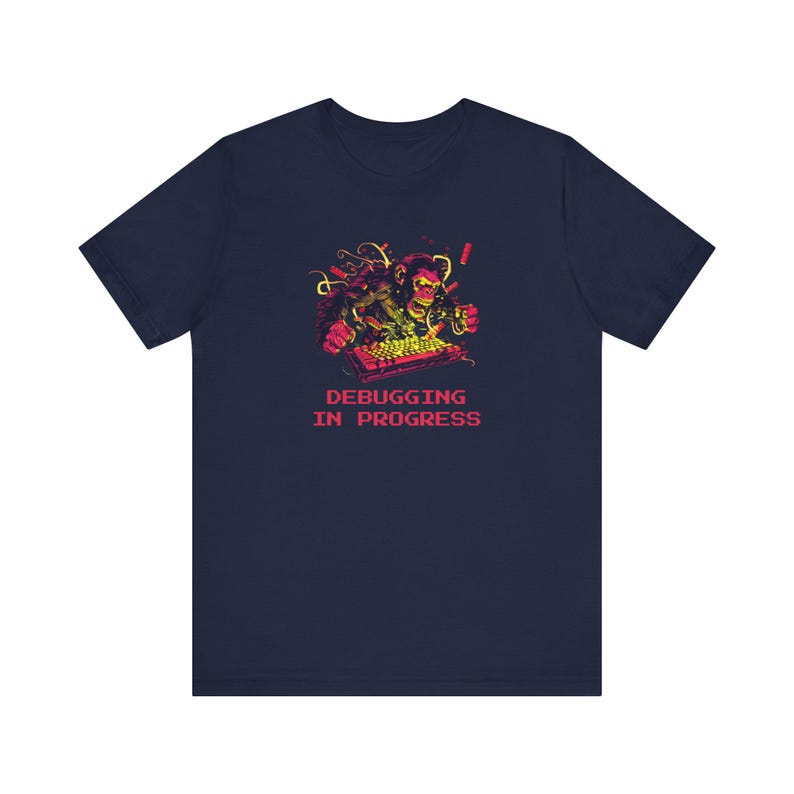Debugging In Progress Shirt, Funny Programmer Monkey Tee, Developer Gift for Coders and Software Engineers image 4