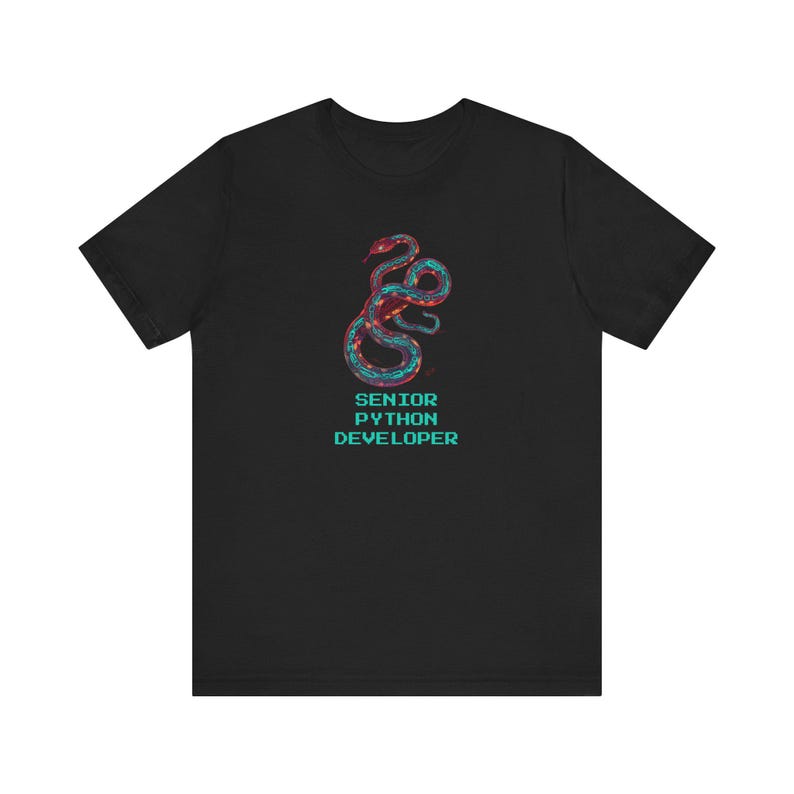 Senior Python Programmierer Shirt, Cyberpunk Schlange Tattoo T-Shirt, lustiges Python Coder Geschenk für Software-Ingenieure und Datenwissenschaftler Bild 2