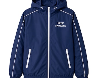Blau Keep Schwimmjacke, K-Pop Streetwear Hoodie, Unisex Baumwollmischung