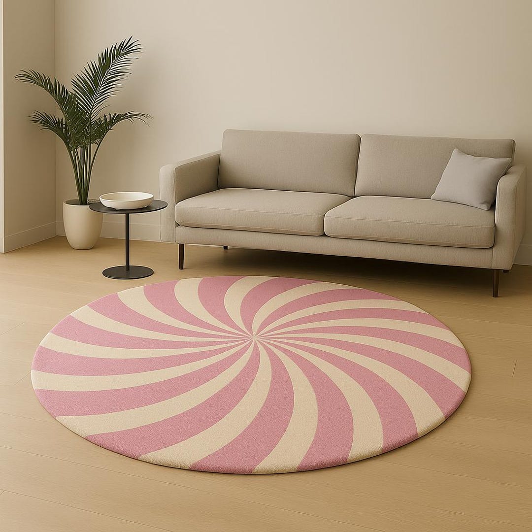Hand Tufted Wool Spiral Rug: Modern Boho Living Room Carpet, for ...
